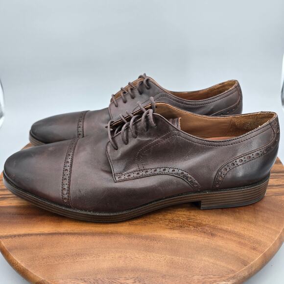 Cole Haan Oxfords Mens 11 M Brown Leather Jefferson Grand Cap Toe Dress Shoes - Picture 3 of 8